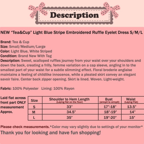 Last☝️ Light Blue Eyelet Embroidered Ruffle Dress - Picture 8 of 8